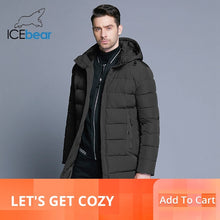 Load image into Gallery viewer, ICEbear 2019 Winter Jacket Men Hat Detachable Warm Coat Causal Parkas Cotton Padded Winter Jacket Men Clothing MWD18821D