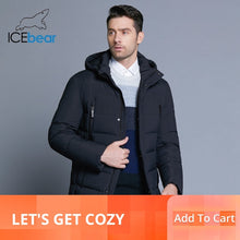 Load image into Gallery viewer, ICEbear 2019 new winter men's jacket with high quality fabric detachable hat for male's warm coat simple mens coat MWD18945D