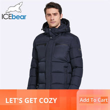 Load image into Gallery viewer, ICEbear 2019 Mens Winter Jackets Chest Exquisite Pocket Simple Hem Practical Waterproof Zipper High Quality Parka